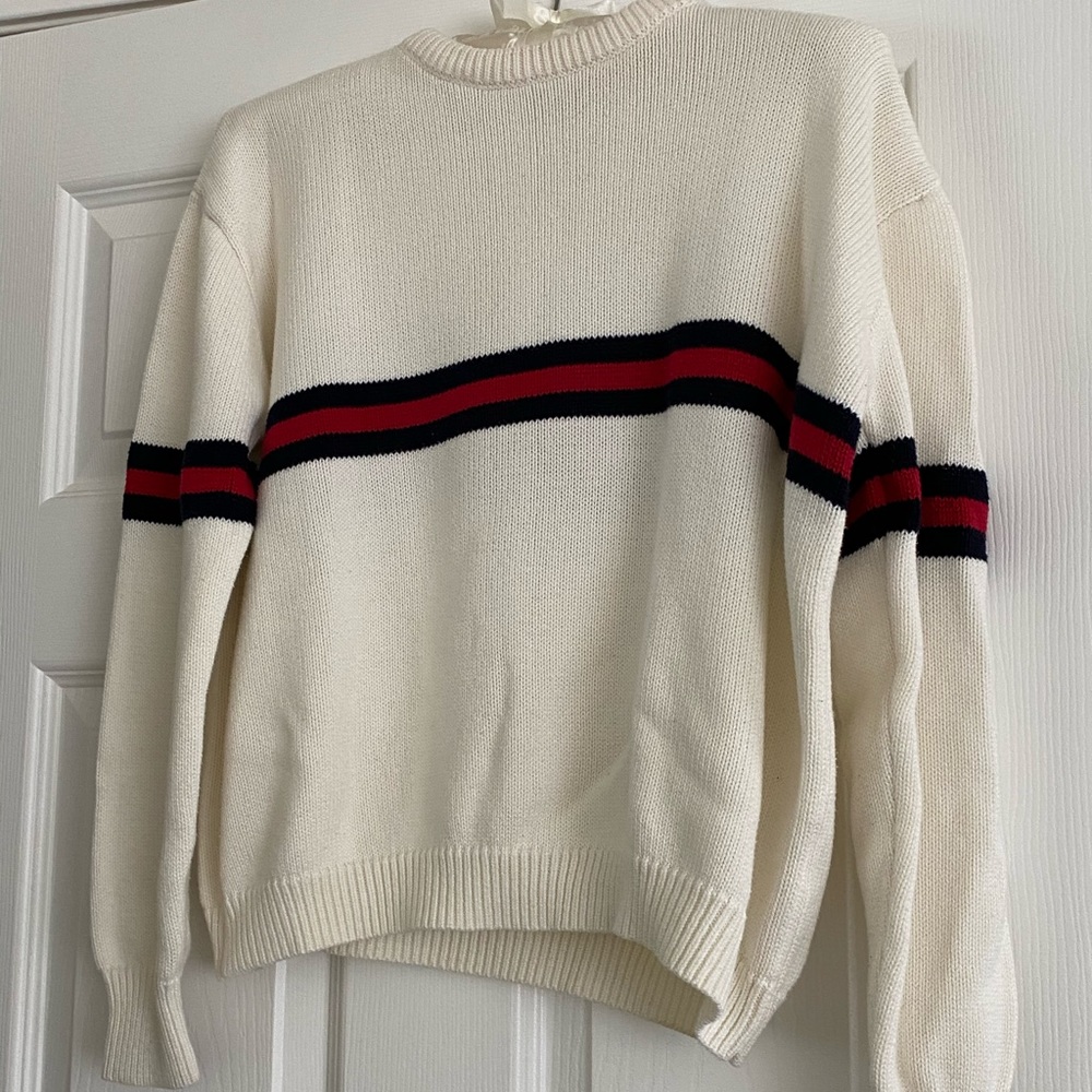 Brandy Melville Cream Knit Striped Sweater
